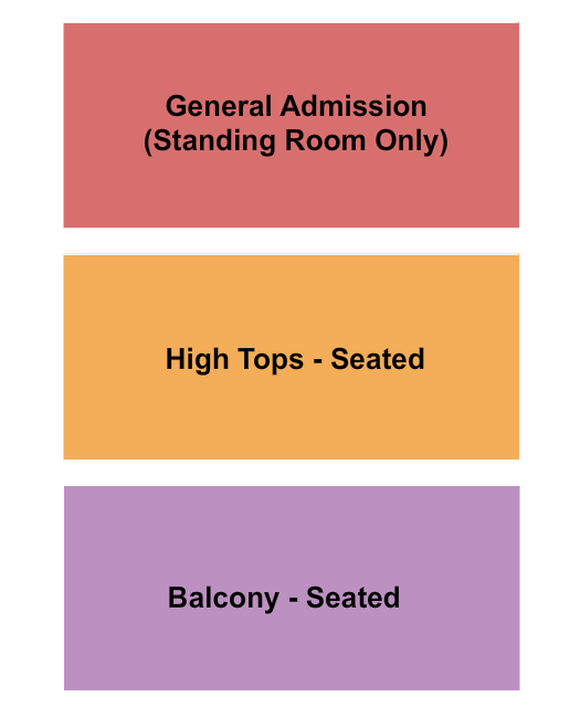 City Winery - Pittsburgh GA/HighTop/Balcony Seating Chart