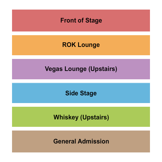 Legends Pub House & Venue GA/VIP/Barstools/Tables 2 Seating Chart
