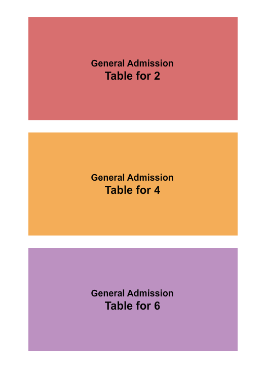 Chicago Improv GA Table for 2/4/6 Seating Chart