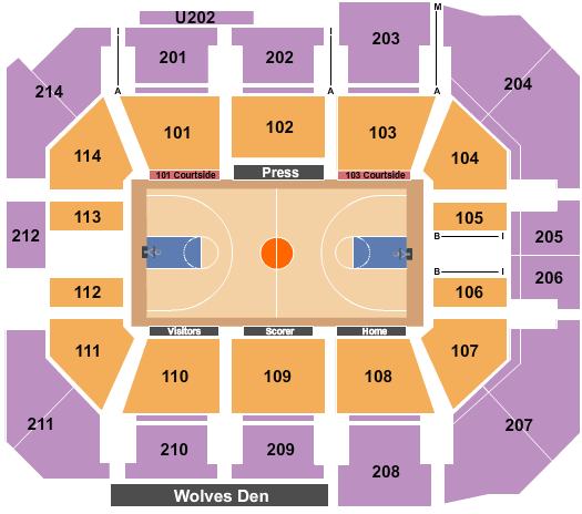 Gentile Center Basketball Seating Chart
