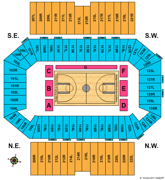 George M Sullivan Sports Arena Basketball Seating Chart