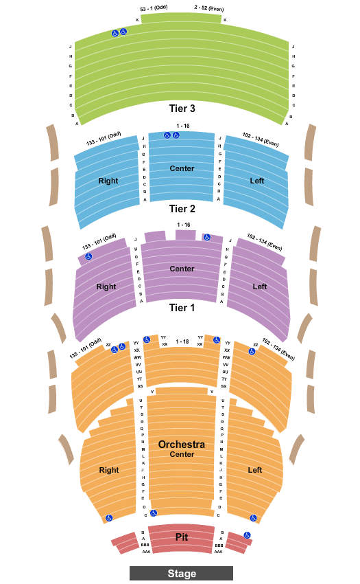 Eccles Theater Seating Chart - Salt Lake City