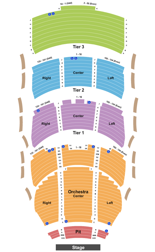 George S. and Dolores Dore Eccles Theater Endstage Pit Seating Chart