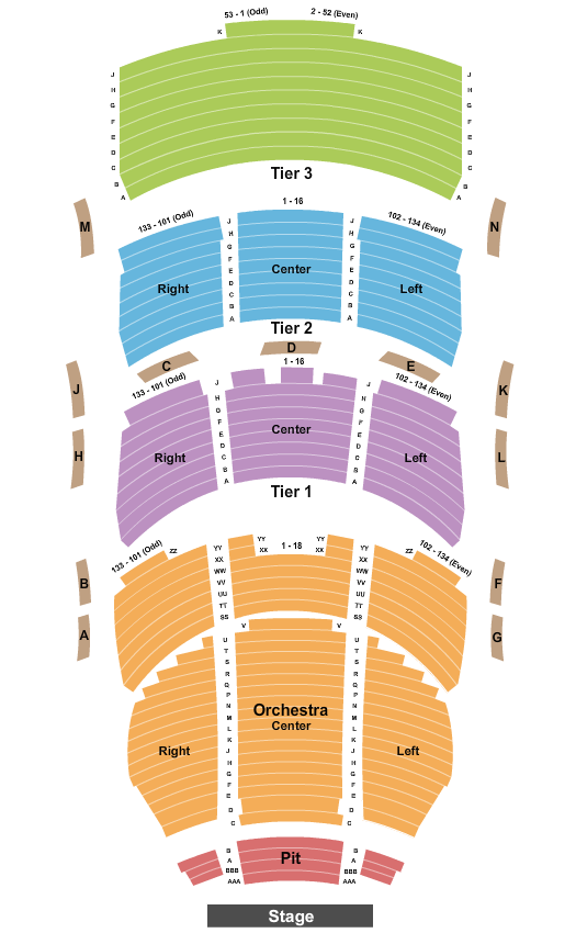 George S. and Dolores Dore Eccles Theater Seating Map