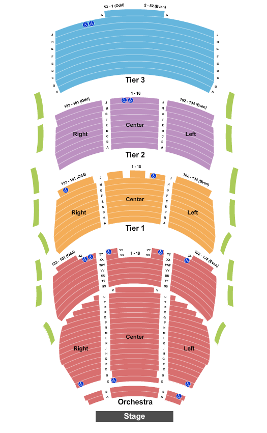 George S. and Dolores Dore Eccles Theater End Stage Seating Chart