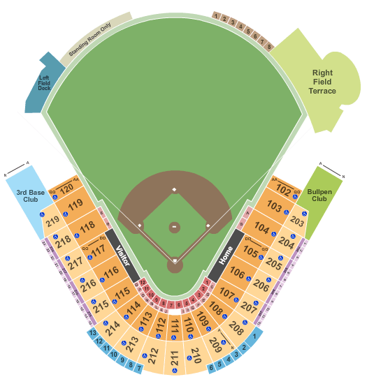seating chart for George M. Steinbrenner Field - Baseball - eventticketscenter.com