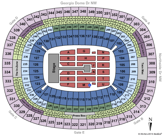 Georgia Dome One Direction Seating Chart
