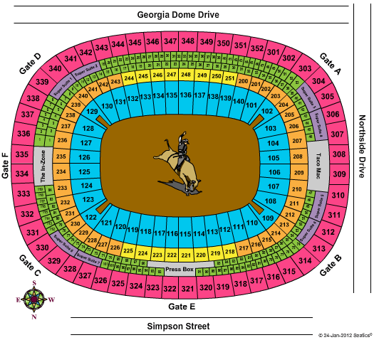 Georgia Dome PBR Seating Chart