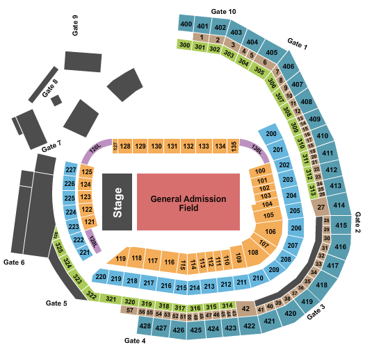 Center Parc Credit Union Stadium Foo Fighters Seating Chart