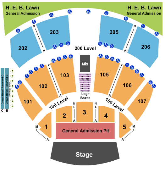 Germania Insurance Amphitheater Endstage-Pit-GA-Sro Seating Chart