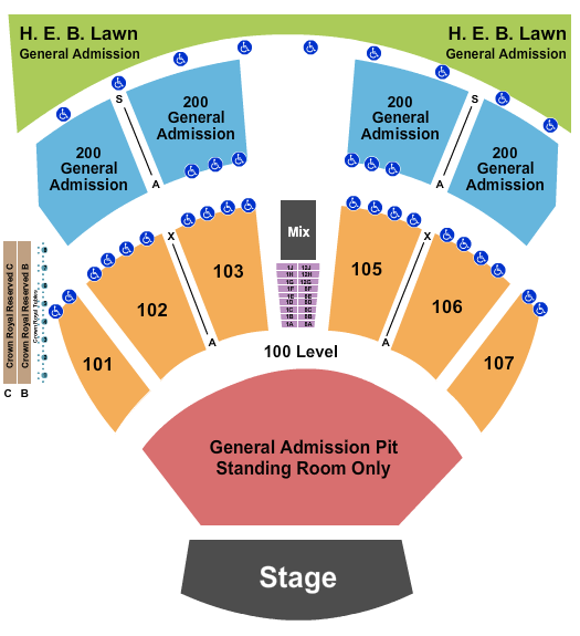 Germania Insurance Amphitheater Endstage GA Pit GA 200s Seating Chart