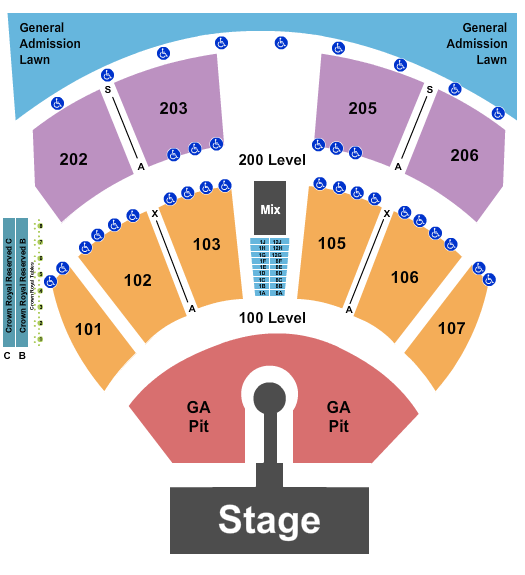 Germania Insurance Amphitheater Endstage GA Pit w/ Catwalk Seating Chart