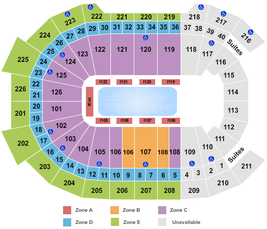 Giant Center Disney On Ice - Int Zone Seating Chart