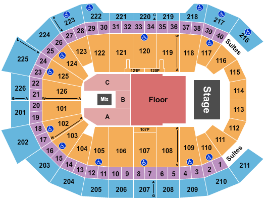 Giant Center Endstage GA Pit Seating Chart