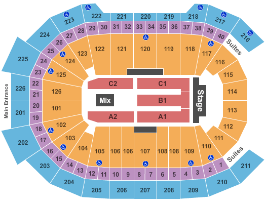 Giant Center End Stage Seating Chart