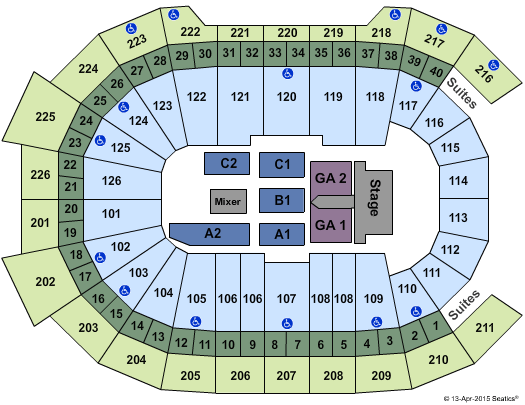Giant Center Lady Antebellum Seating Chart