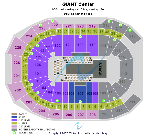 Giant Center Dancing With the Stars Seating Chart