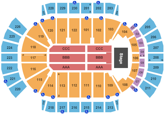 Desert Diamond Arena End Stage Seating Chart
