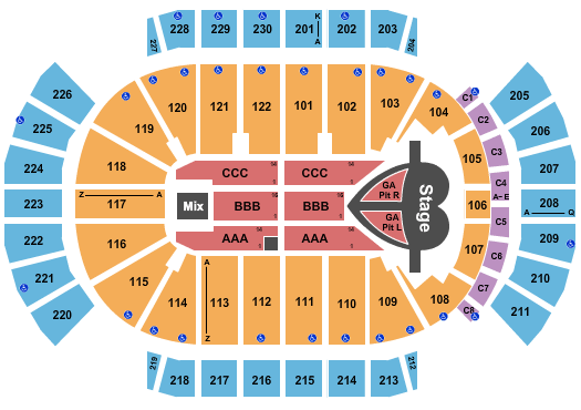 Desert Diamond Arena Pink Seating Chart