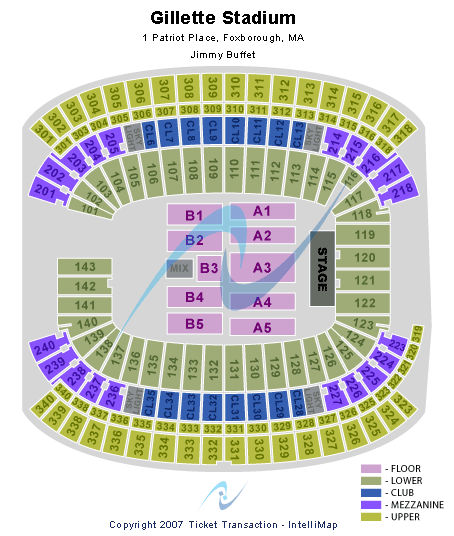 Gillette Stadium Jimmy Buffett Seating Chart