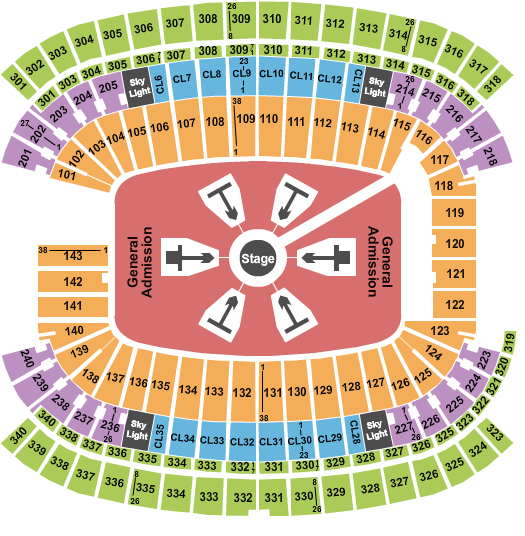 seating chart for Gillette Stadium - Ed Sheeran - eventticketscenter.com