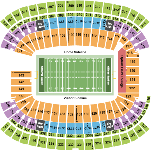 New England Patriots Seating Chart