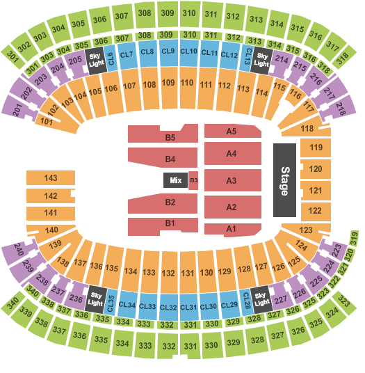 Gillette Stadium Concert Interactive Seating Chart