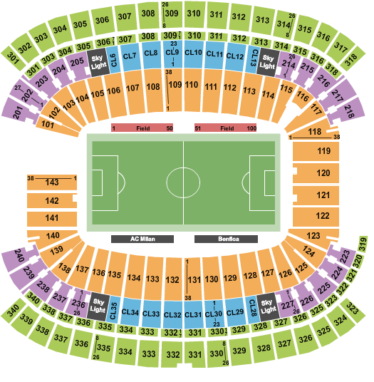 Gillette Stadium International Champions Cup Seating Chart
