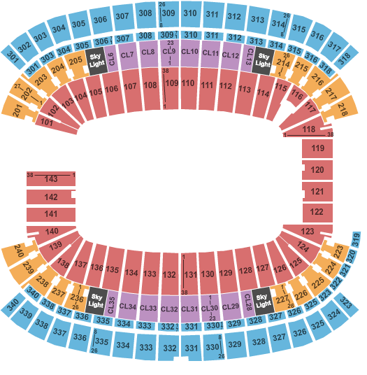 Football Gillette Stadium Seating Map