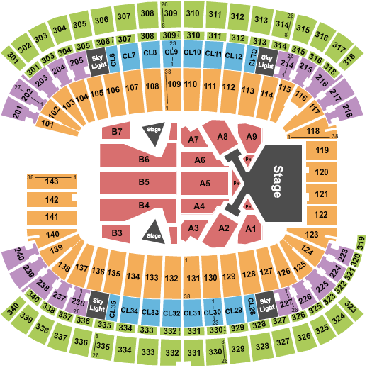 Gillette Seating Chart Coldplay