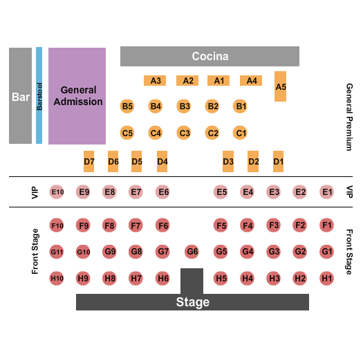 Girafa's Sports Grill Endstage Seating Chart