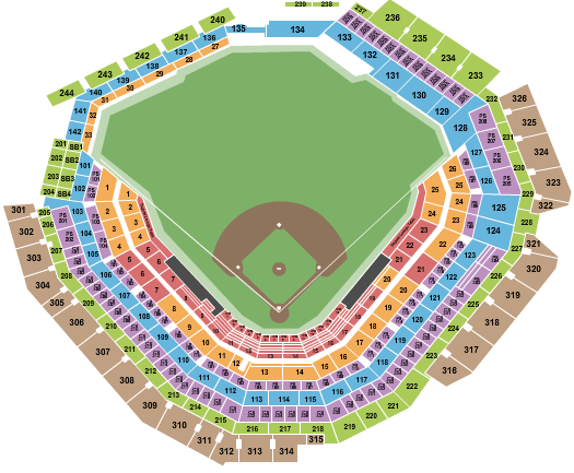 Globe Life Field seating chart for the Texas Rangers