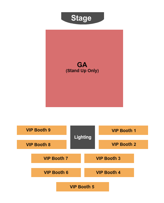 Gold Country Casino GA Floor - VIP Booth Seating Chart