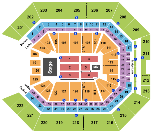 seating chart for Golden 1 Center - Andrea Bocelli - eventticketscenter.com