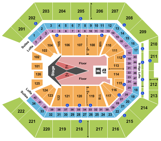 seating chart for Golden 1 Center - Carrie Underwood 2 - eventticketscenter.com