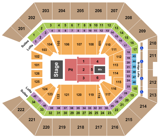 Golden 1 Center Endstage Pit Seating Chart