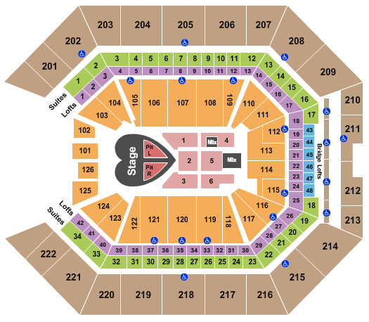 Golden 1 Center Pink Seating Chart