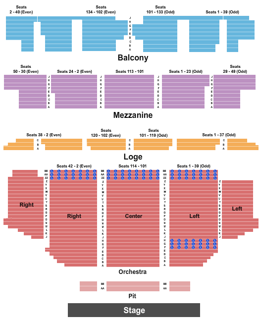 Golden Gate Theatre Seating Chart