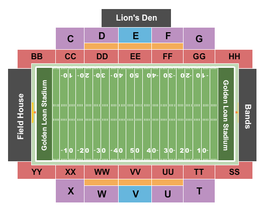Simmons Bank Field Football 2020 Seating Chart
