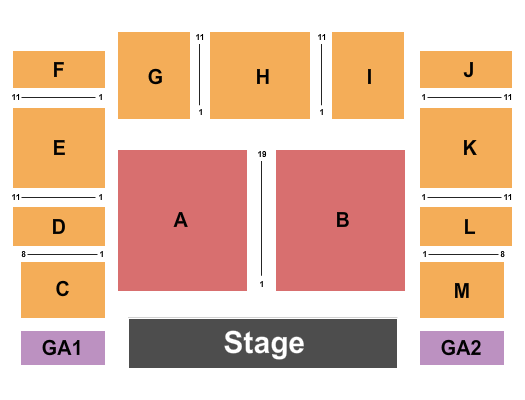 Grand Event Center at Golden Nugget - Lake Charles Endstage 2 Seating Chart