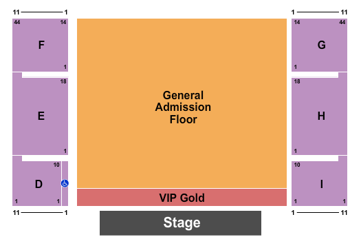 Grand Event Center at Golden Nugget - Lake Charles Endstage GA Floor Seating Chart