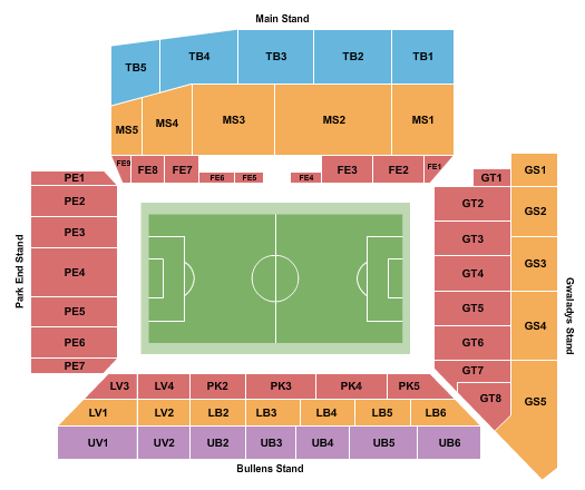 Goodison Park Soccer - Static Seating Chart