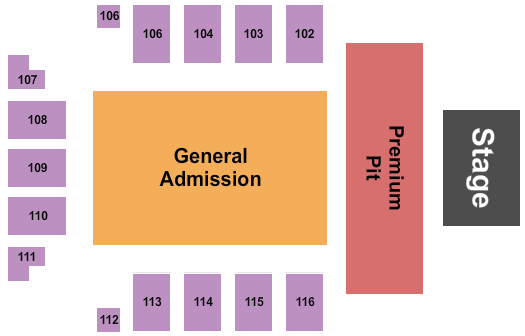 Rochester Institute Of Technology - Gordon Field House Endstage GA/Pit Seating Chart