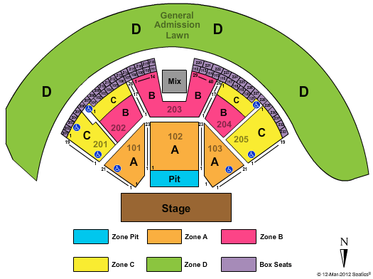 Gorge Amphitheatre End Stage Zone Seating Chart