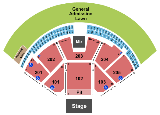 Gorge Amphitheatre End Stage Pit Seating Chart
