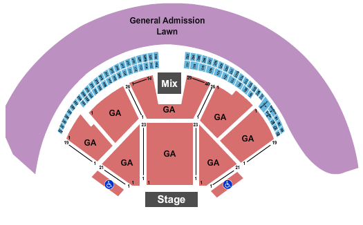 Gorge Amphitheatre Endstage GA & Lawn Seating Chart