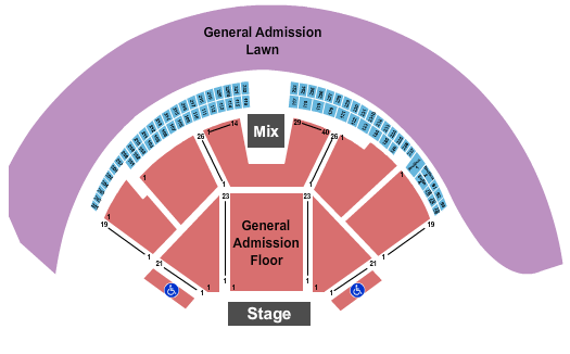 Gorge Amphitheatre Endstage GA & Lawn Seating Chart