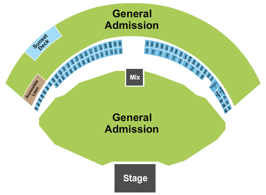Gorge Amphitheatre Full Ga 2 W/ Sunset Deck Seating Chart