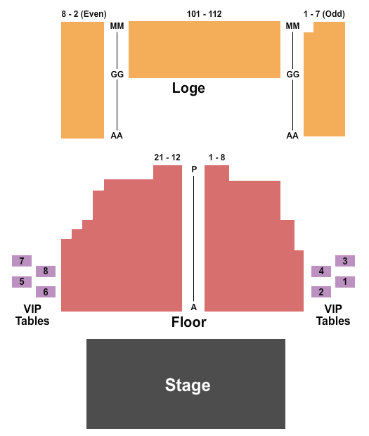 Gramercy Theatre Reserved - Coco Seating Chart