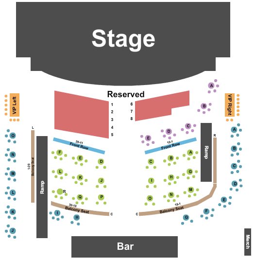Granada Theatre - Mt. Vernon Endstage Reserved & Tables Seating Chart